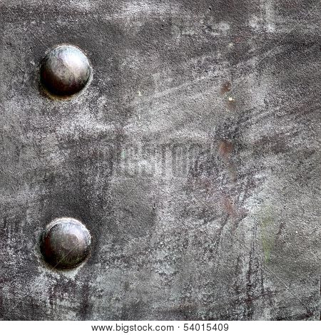 Black Metal Plate Or Armour Texture With Rivets