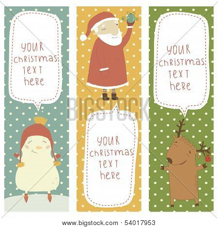 A set of Christmas and New Year banners.