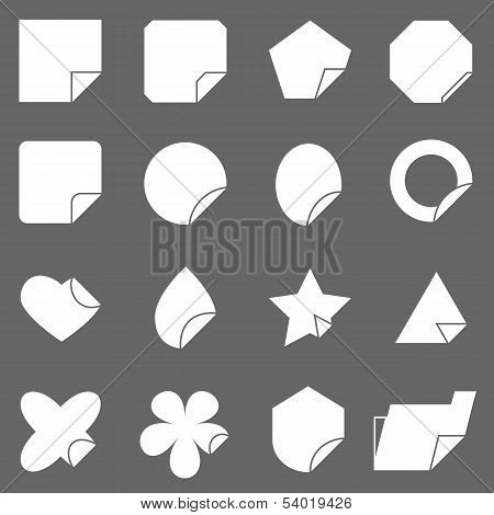Corner Lebel Icons On Gray Background
