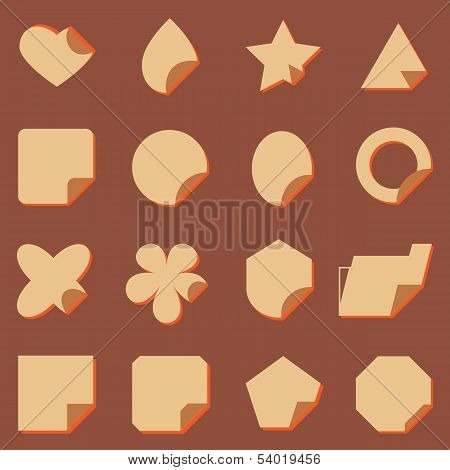 Vintage Corner Lebel Icons With Shadow
