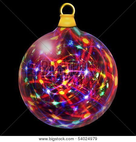 Christmas Bauble Filled With Multicolored Lights