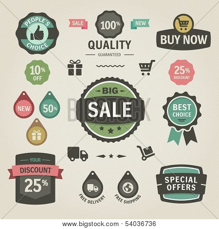 Set Of Vector Stickers, Labels, Tags And Icons.