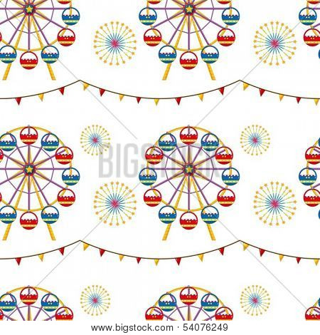 Illustration of a seamless design with a carnival
