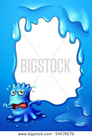 Illustration of a border design with a sweaty monster