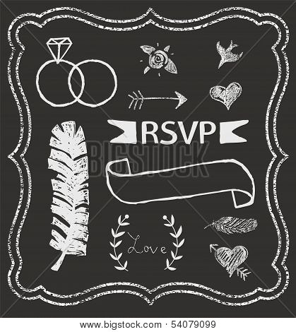 Chalkboard Wedding Graphic Set