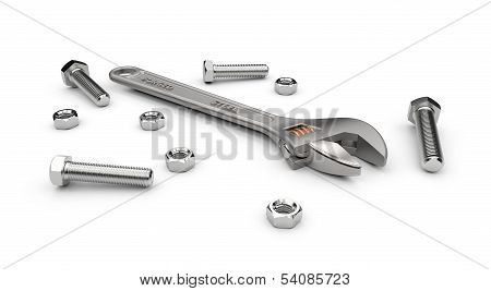 Adjustable Wrench Nuts And Bolts