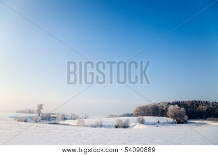 idyllic winter landscape in Thuringia