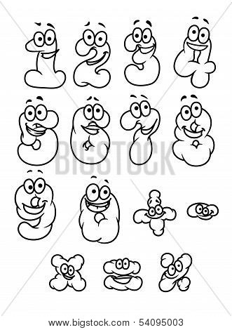 Cartoon Digits And Numbers Set