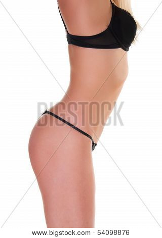 Sexy Woman Posing In A Black  Lingerie