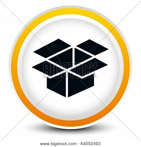 Open Box On Circle Icon For Related Themes, Logistics, Packaging, Package Design, Software Installat