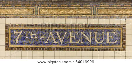 Seventh Avenue Station Subway Sign