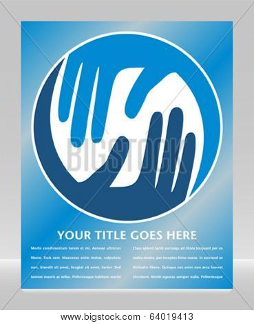 Caring hands design with copy space. 
