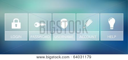 Five Transparent Internet Buttons, Suitable For Flat Style
