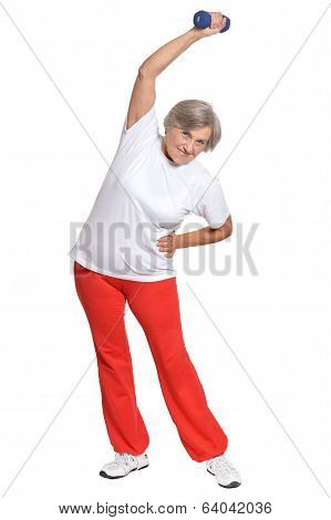 Mature woman lifts