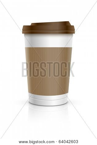 Disposable coffee cup. Vector illustration.