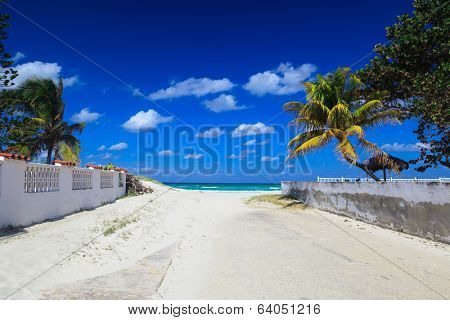 road covered with the sand by the sea