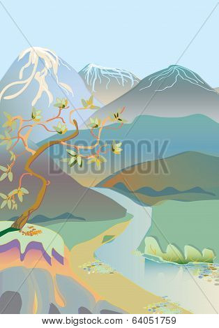 River In Mountains