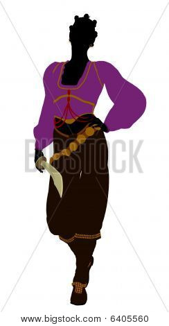 Silhueta de pirata feminino Africano-americanos