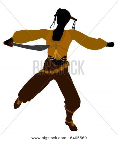 Silhueta de pirata feminino