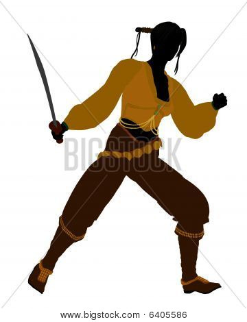 Silhueta de pirata feminino