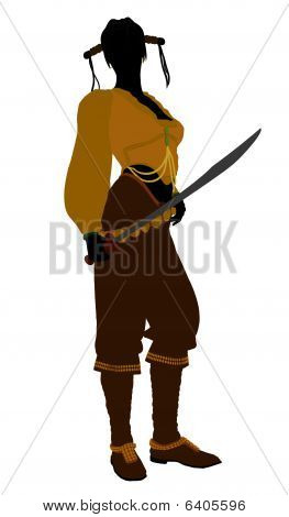 Silhueta de pirata feminino