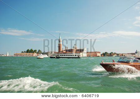 Motorboat in Venice