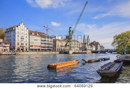 Dockside Crane In Zurich