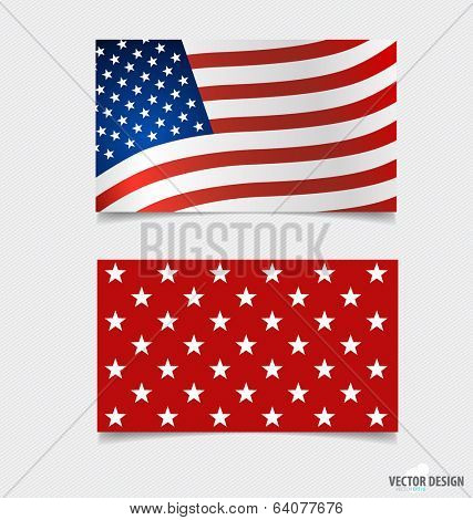 American Flag. Vector illustration.