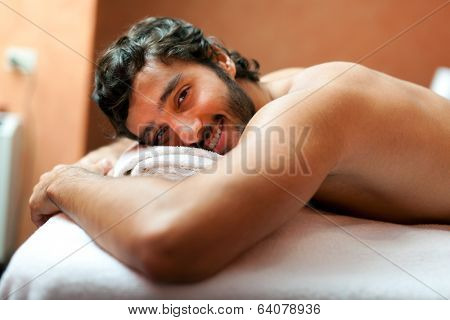 Handsome man in a spa