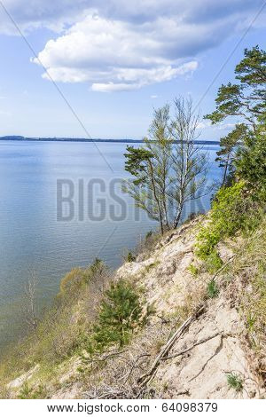 Romantic Steep Cliff With Lake