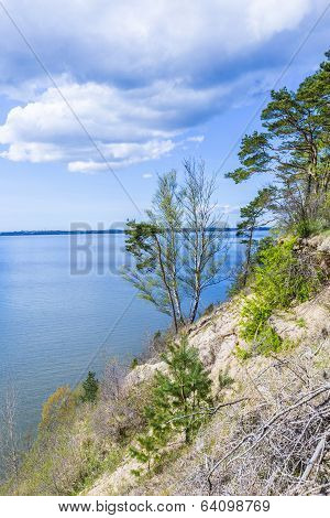 Romantic Steep Cliff With Lake