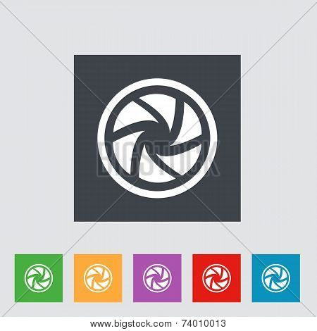 Flat camera shutter icon