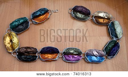Necklace Made Of Wire And Silk