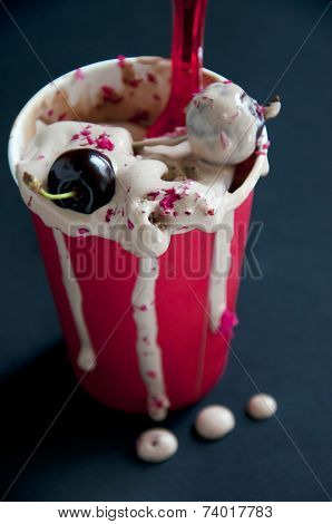 Chocolate Ice Cream With Cherries