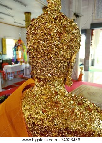 Gold Foil Paper On Buddha Statues