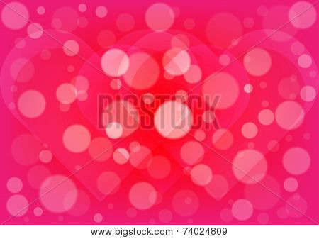 Heart  Light On Pink Color Background