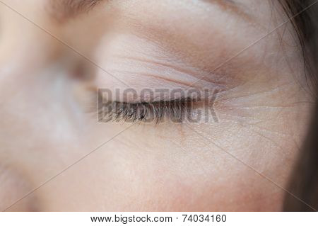 Closeup Of Womans Eye Lash