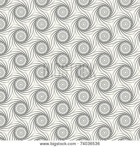 Seamless Vector Pattern Swirl Monochrome Background