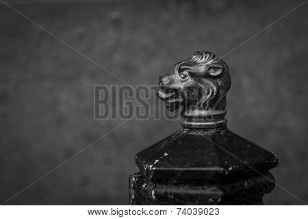 Boot Scraper With Lion Head In Black And White
