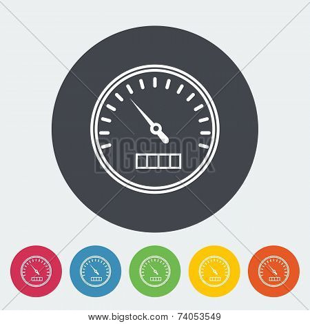 Speedometer flat icon.