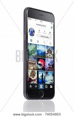 Apple Iphone 6 With Instagram Profile On Screen
