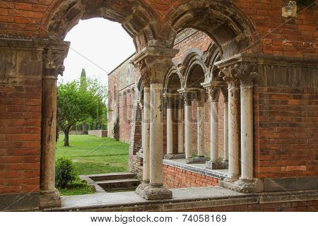 Closeup View Of The Ruins Of The Brick Church