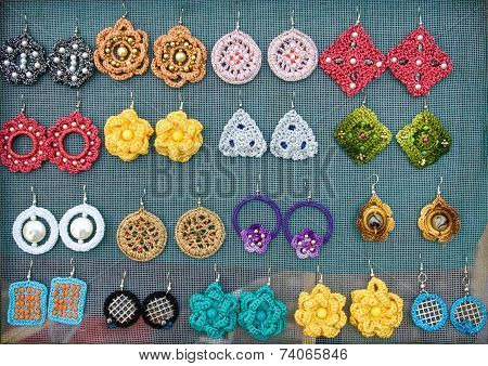 Handmade Earrings  Made Of Wool And Plastic 1