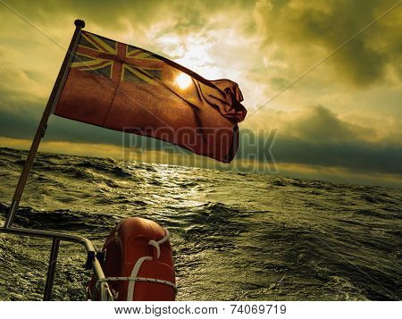 Uk Red Ensign The British Maritime Flag Flown From Yacht