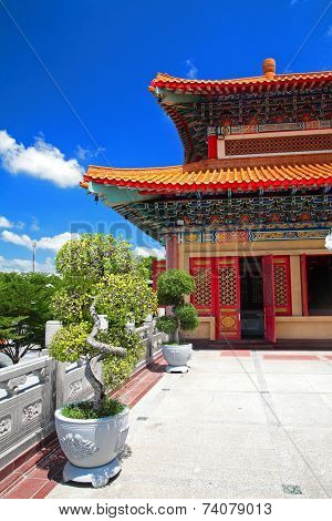 Bonzai Tree Decorated In Chinese Temple