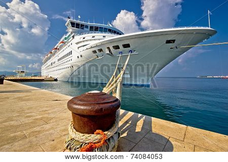 Cruise Ship On Dock In Zadar
