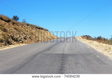 Mountain Highway And Landscape. North Caucasus Travel.