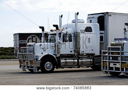 Parking Area For The Huge Australian Trucks