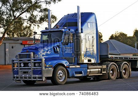 Australian Truck Parked In Downtown Leonora