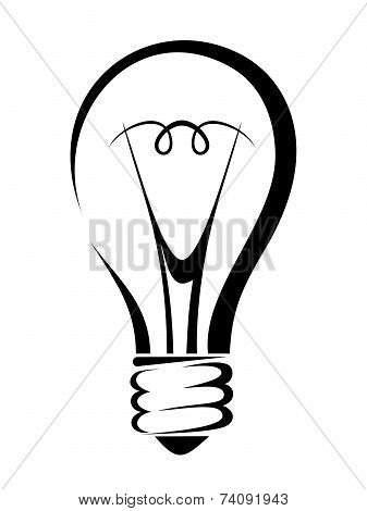 Light bulb. Vector black silhouette.